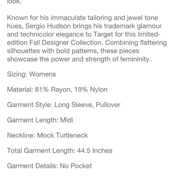 Sergio Hudson X Target  Strong Shoulder Sweater Dress - Purple - Nwt - Picture 7 of 11